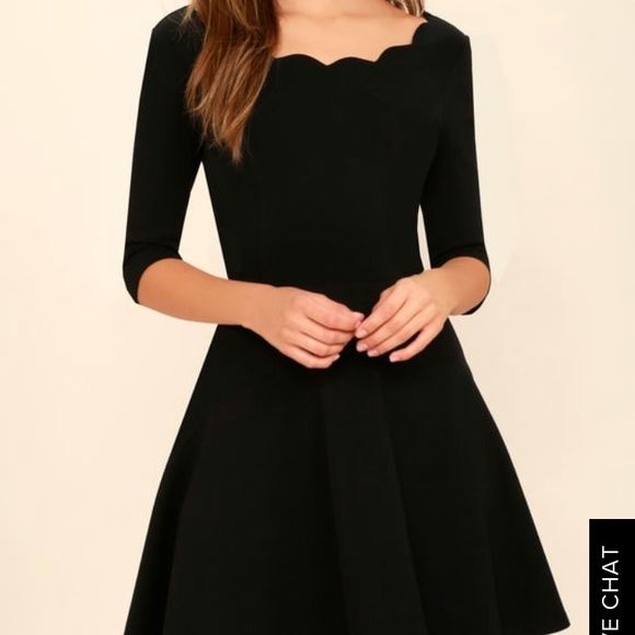 LULUS | Scallop Skater Dress - Picture 3 of 8
